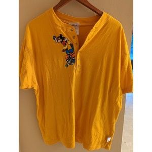 Vintage Yellow Walt Disney World Park Disney Embroidery T-Shirt
